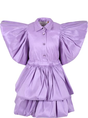 Caroline Bosmans Lilac Dress For Girl With Ruffle