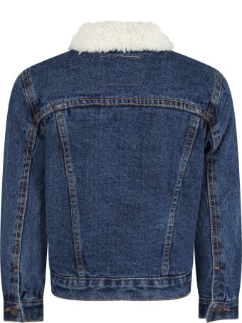 Levi's Blue Jacket For Kids With Red Logo