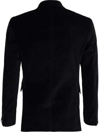 Tonello Double-breasted Black Viscose Blend Jacket