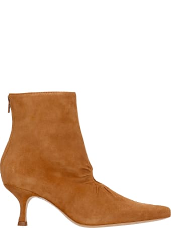 Kalda Luna High Heels Ankle Boots In Brown Suede