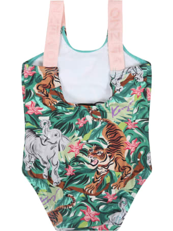 Kenzo Kids Green Swimsuit For Babygirl