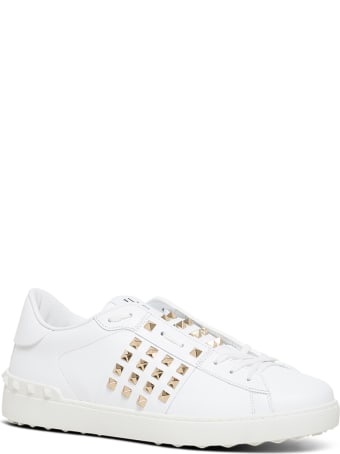 Valentino Garavani White Leather Sneakers With Studs