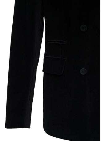 Tonello Double-breasted Black Viscose Blend Jacket