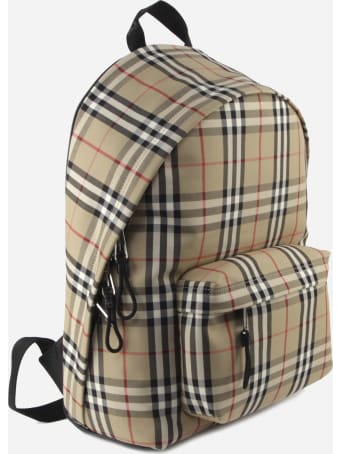 Burberry Vintage Check Tartan Backpack With Leather Trim