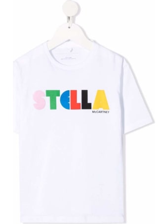 Stella McCartney Kids White Cotton T-shirt With Logo Print