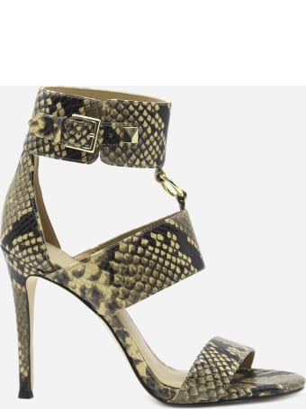 MICHAEL Michael Kors Amos Sandals In Leather With Python Motif