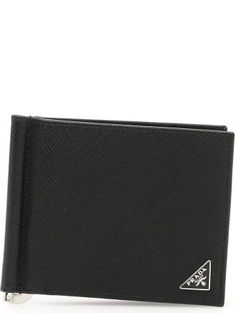 Prada Saffiano Bifold Wallet With Money Clip