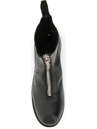 Guidi Front Zip Leather Ankle Boots