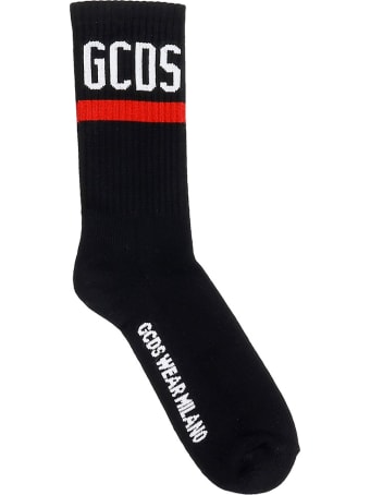 GCDS Socks In Black Cotton