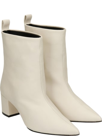 Marc Ellis Rivabella High Heels Ankle Boots In Beige Leather