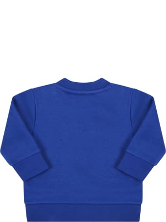 Hugo Boss Royal Blue Sweatshirt For Baby Boy With Logo