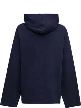 Balenciaga Organic Cotton Blue Hoodie With College Print