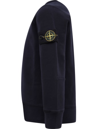 Stone Island Junior Blue Sweatshirt For Boy With Iconic Compass