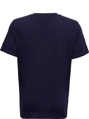 A.P.C. Blue Cotton T-shirt With Logo Print