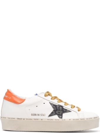 Golden Goose White Leather Hi Star Sneakers