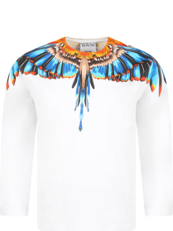 Marcelo Burlon White T-shirt For Boy With Iconic Wings