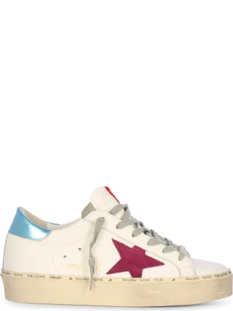Golden Goose Hi Star Leather Upper Suede Star Laminated Heel