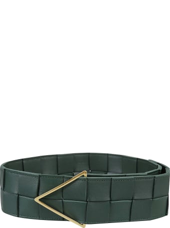 Bottega Veneta Triangle Buckled Woven Belt