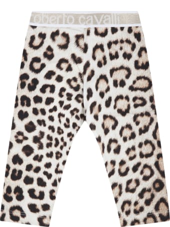 Roberto Cavalli Beige Leggings For Baby Girl