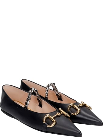 Gucci Ballet Flats In Black Leather