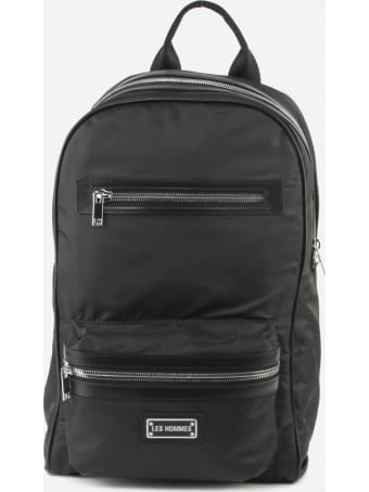 Les Hommes Nylon Backpack With Metal Logo Detail