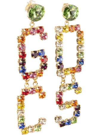 GCDS Crystal-embellished Logo Earrings