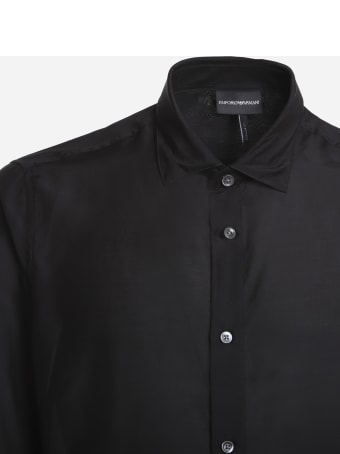 Emporio Armani Basic Shirt Made Of Silk Blend