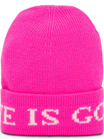 IRENEISGOOD Pink Wool And Cashmere Hat With Logo