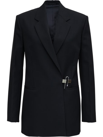 Givenchy Black Wool Blazer With Padlock Detail