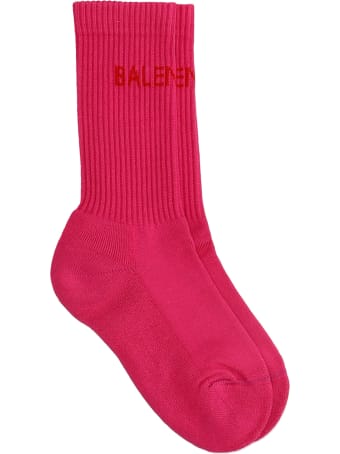 Balenciaga Socks In Rose-pink Cotton