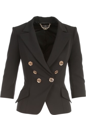 Elisabetta Franchi Double Breasted Short 3/4s Jacket