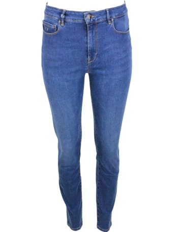 Sartoria Tramarossa Tres Belle Trousers In 5-pocket Stretch Denim, Slim Model With A High Waist