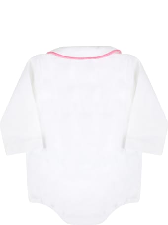 Le Petit Coco White Bodysuit For Babykids