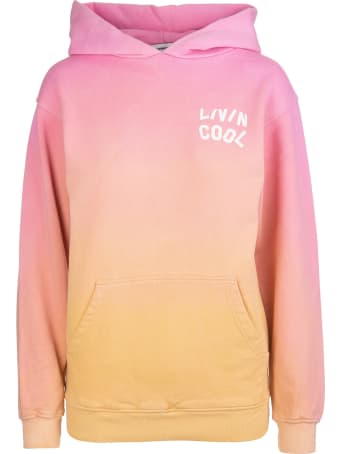 LIVINCOOL Woman Gradient Orange And Pink California Love Hoodie