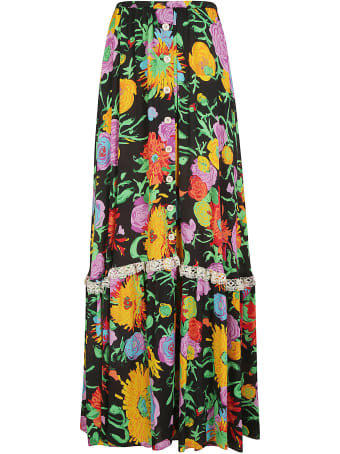 Gucci Floral Print Buttoned Long Skirt