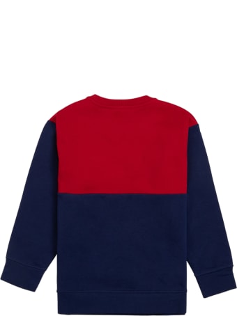 Emporio Armani Bicolor Cotton Sweatshirt With Logo Print