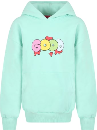 IRENEISGOOD Teal Green Sweatshirt For Girl