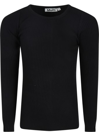 Molo Black T-shirt For Girl