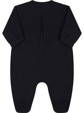 Armani Collezioni Blue Babygrow For Baby Boy With Bears