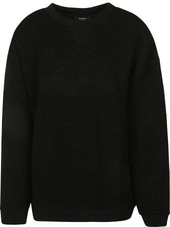 Balmain Embossed Logo Ribbed Sweater