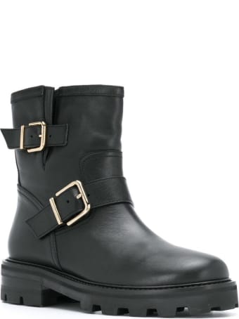 Jimmy Choo Black Leather Ankle Boots