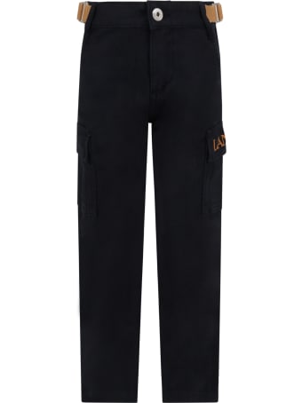 Lanvin Black Cargo-pants For Boy With Logo