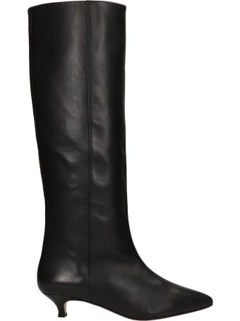 Alchimia Low Heels Boots In Black Leather