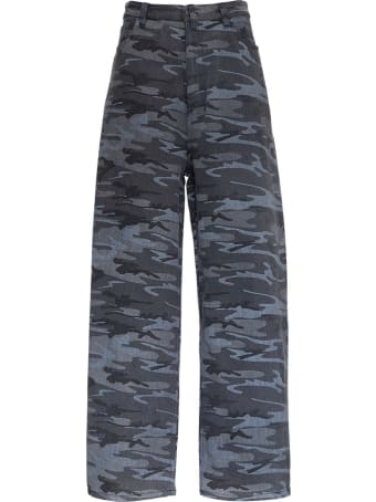 Balenciaga Wide Leg Camouflage Jeans
