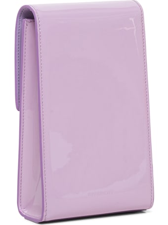 Givenchy Vertical 4g Crossbody Bag In Lilac Patent Leather