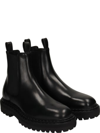Officine Creative Pistols 003 Ankle Boots In Black Leather