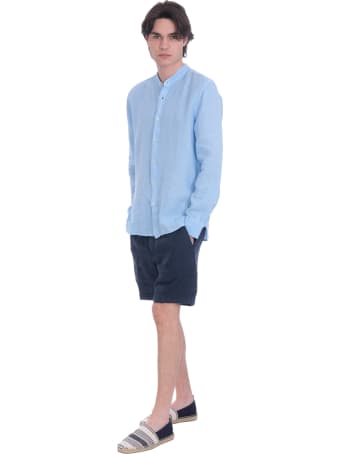 120% Lino Shorts In Blue Linen