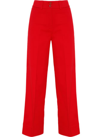 QL2 Red Sibilla Cotton Blend High Waist Pants