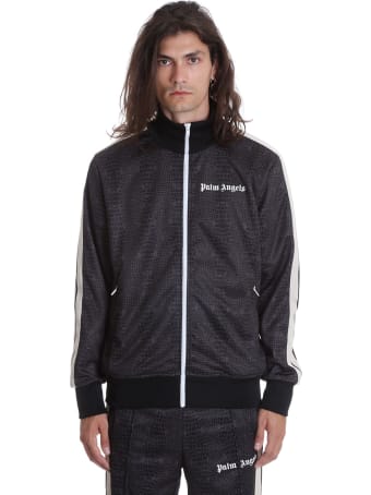 Palm Angels Croco Track Sweatshirt In Black Polyester