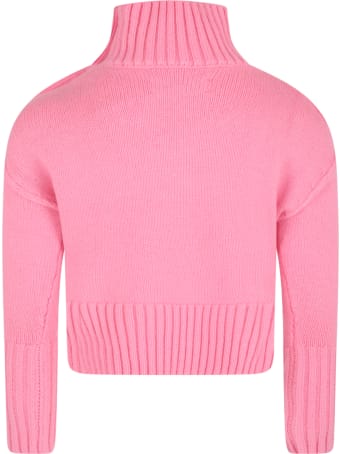 Zadig & Voltaire Pink Sweater For Girl With Writings